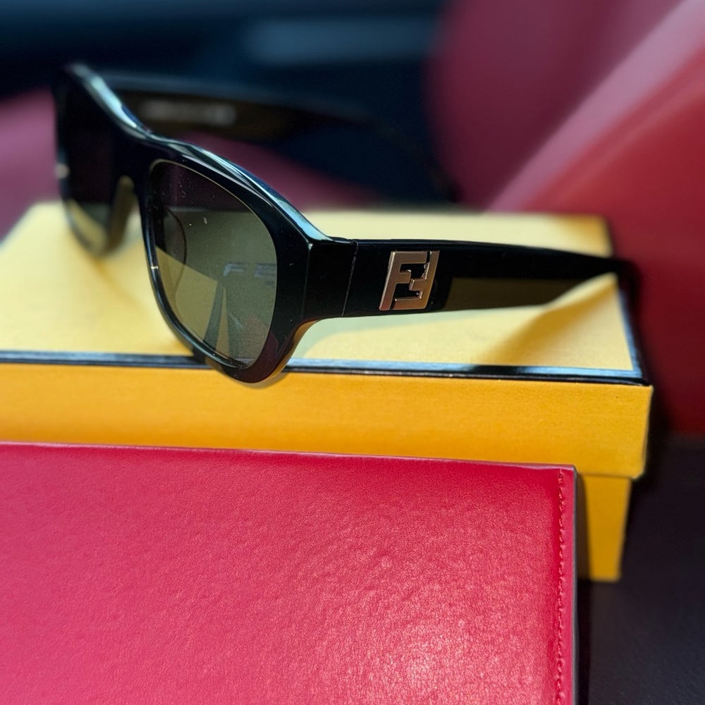 Fendi Black Sunglasses with Gold Logo